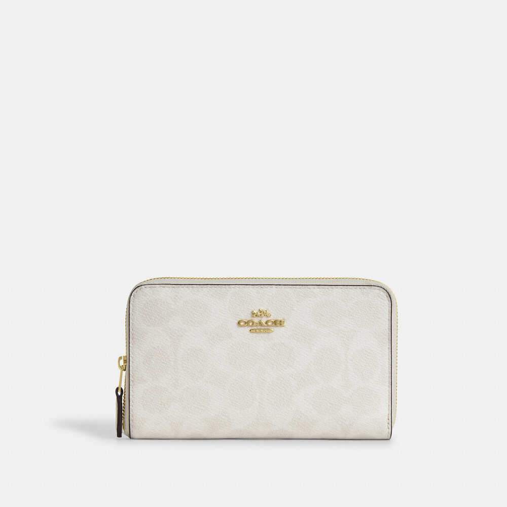 Coach Outlet Medium ID Zip Wallet In Signature Canvas